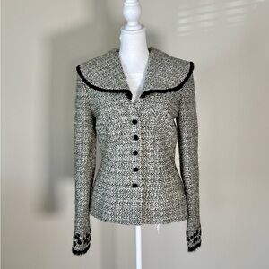 Peggy Jennings Black White & Grey Soft Wool Blazer